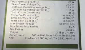 20W solar module for 12 battery applications