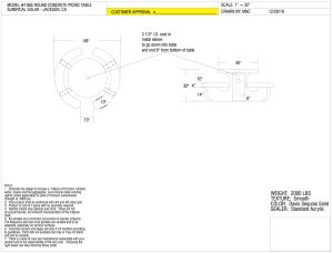 Mechanical drawing for Cafe-1 ShadeCharger solar picnic table
