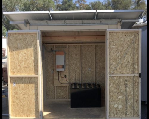 Internal pic of free-standing solar shed