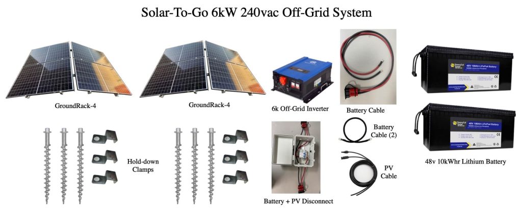 Solar-To-Go 6kW 240vac 48V Lithium Solar System