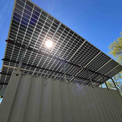 20ft container solar support with bi-facial panels