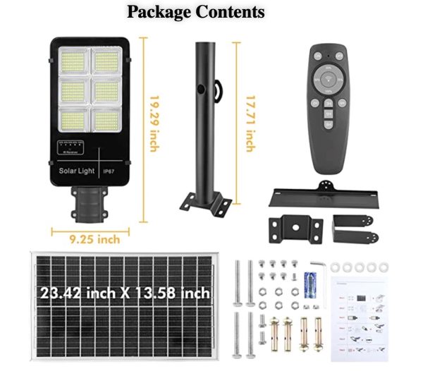 Solar street light package content