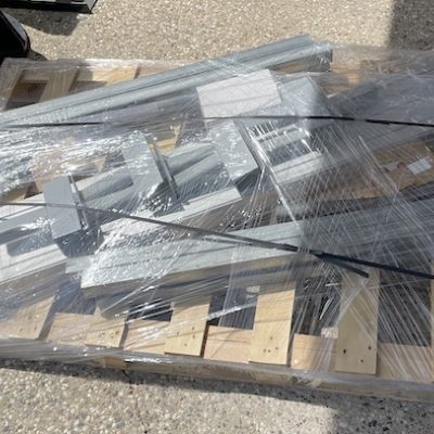 Solar supports for shipping container can cut in to sections for ease of shipping