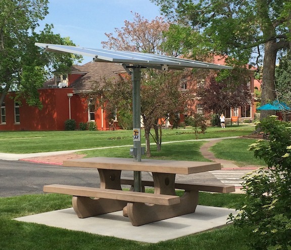 Solar picnic table at Colorado University
