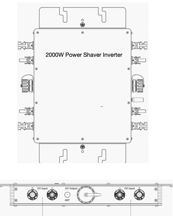 4 input 2000W Side Yard Solar Inverter