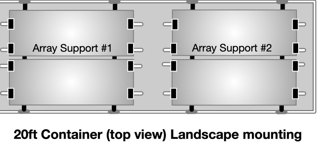 Virgin Island Solar Support on 20ft container in portrait format