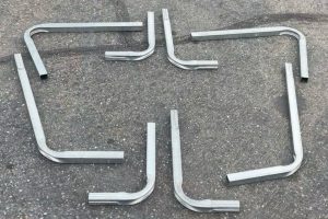 Side Yard Solar frame components before assembly