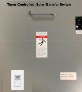 Timer Controlled solar transfer switch