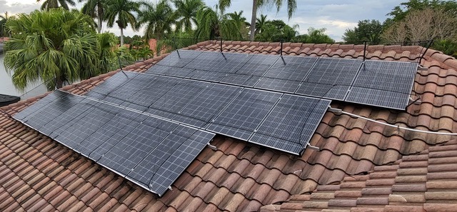 SolarNets protection installed on an existing solar array in Florida